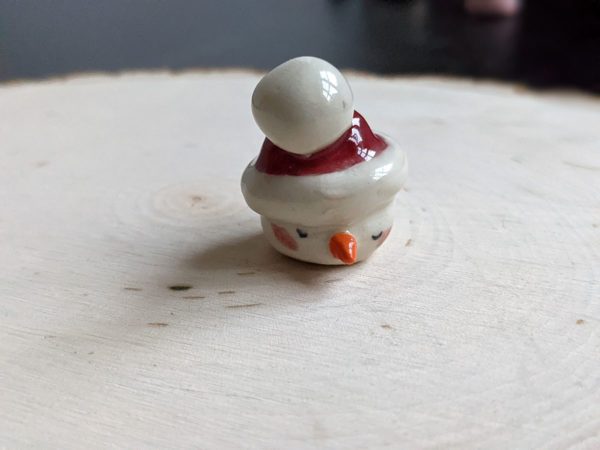 snow ball hat figurine porcelain