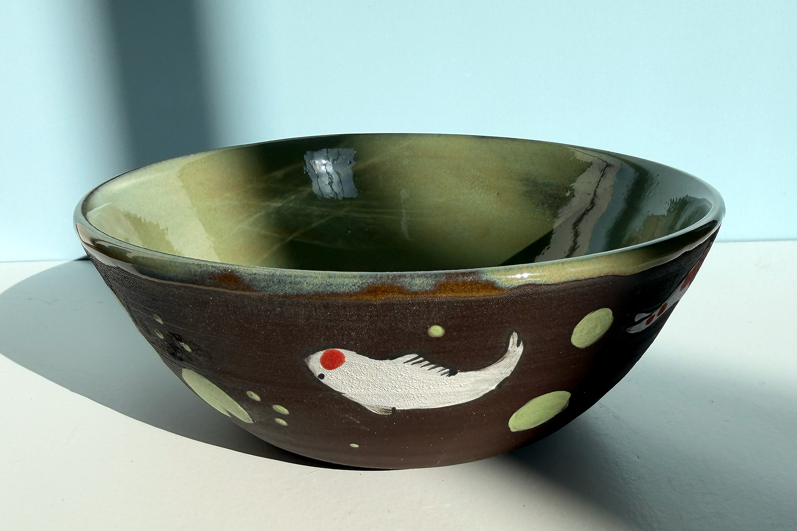 koi fish fruit bowl