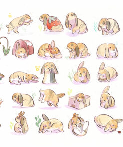 a bunny pet portrait pattern