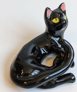 chat noir porcelaine