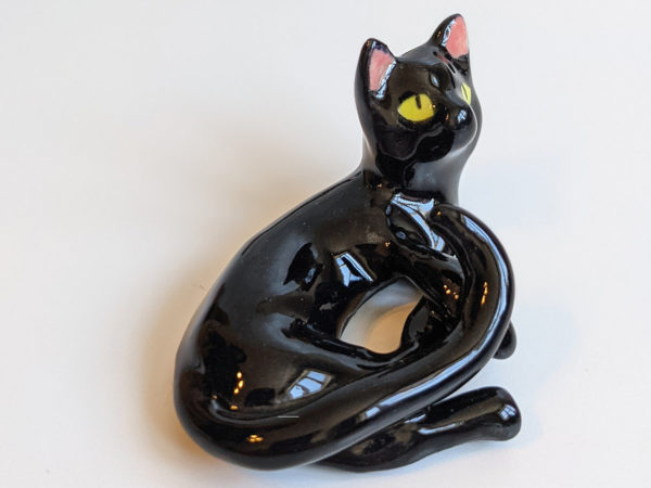 chat noir porcelaine