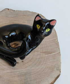 chat noir porcelaine