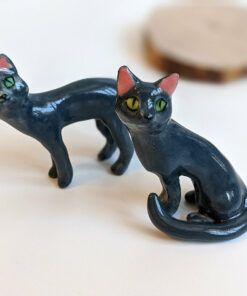 russian blue cat porcelain figurine