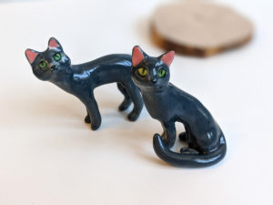 russian blue cat porcelain figurine