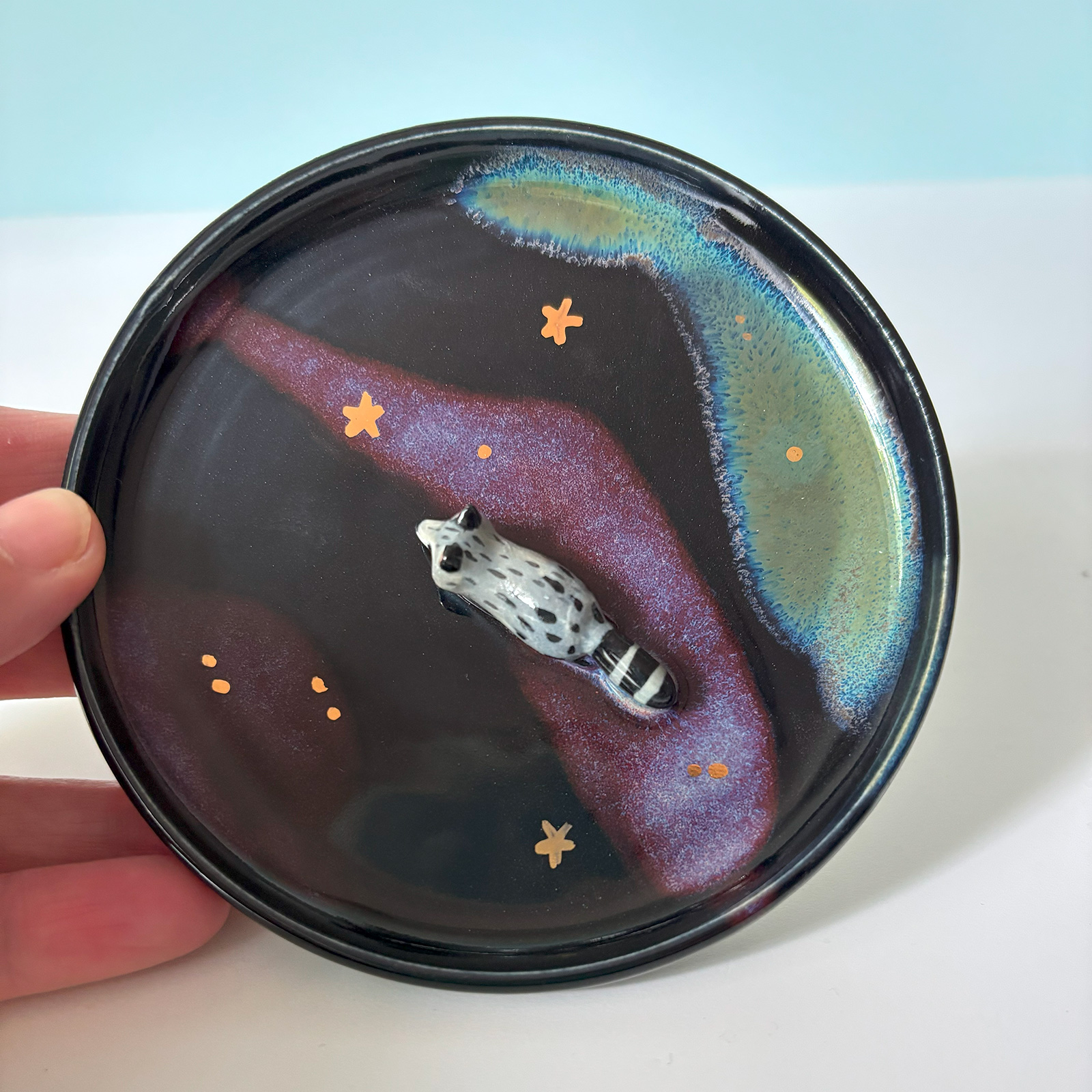 Porcelain Jewelry Tray : Raccoon