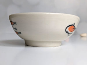 handmade koi porcelain bowl