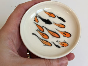 handmade ceramic koi cup flat