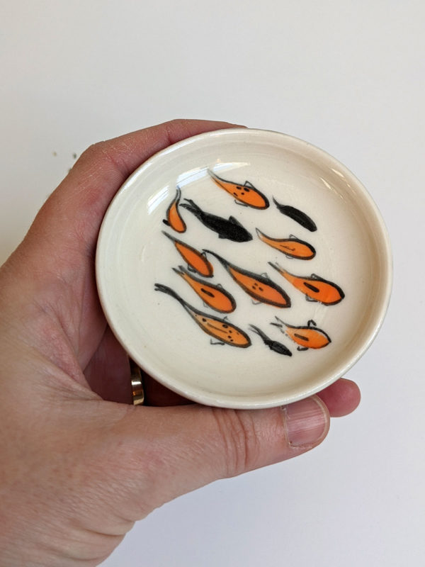 handmade ceramic koi cup flat