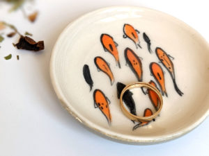 handmade ceramic koi cup flat