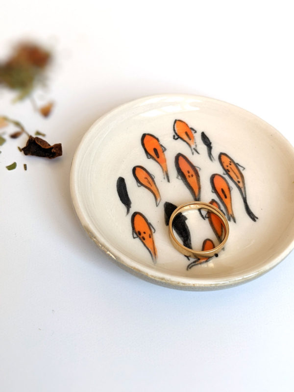 handmade ceramic koi cup flat