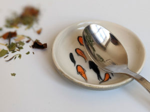 handmade ceramic koi cup flat