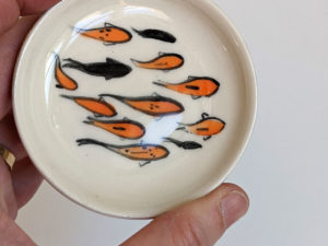 handmade ceramic koi cup flat