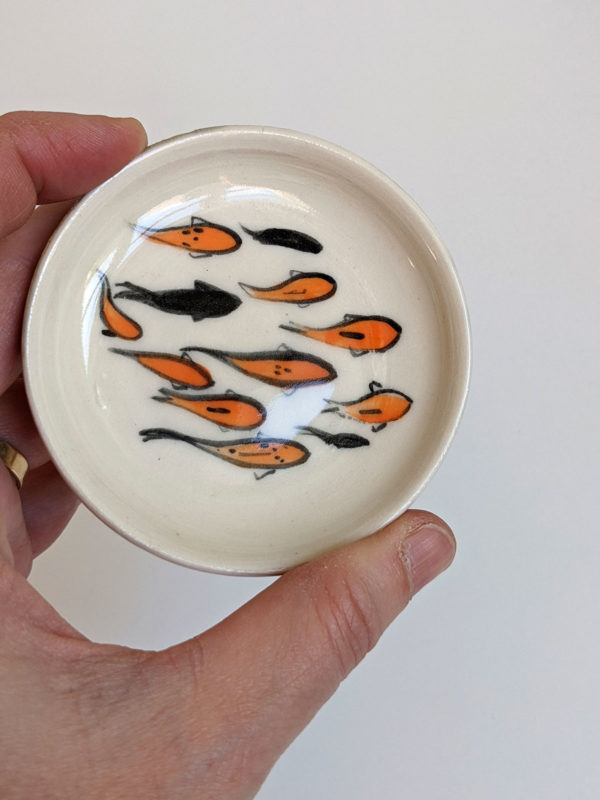 handmade ceramic koi cup flat