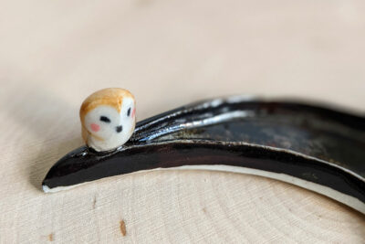 moon shaped owl dish