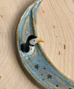 moon shaped penguin jewelry dish