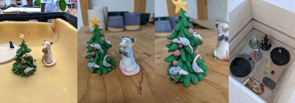 Firing porcelain opossum