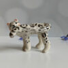 porcelain figurine snow leopard tail white gold