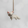 porcelain pendant arctic fox gold handmade