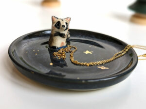 jewelry dish raccoon