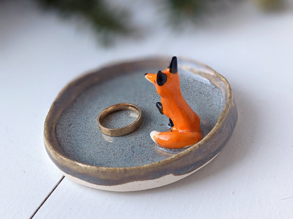 fox jewelry dish