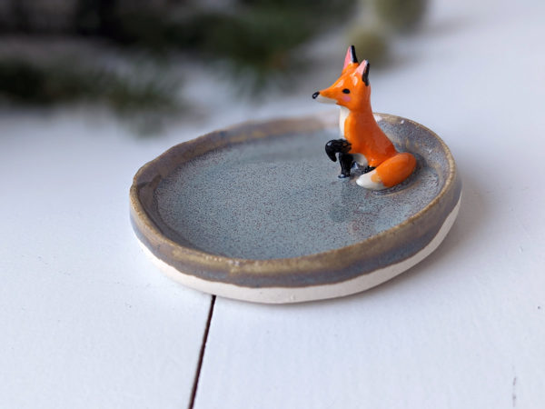 fox jewelry dish