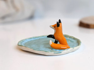 fox jewelry dish