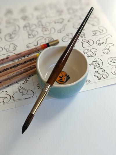 watercolor tumbler fox