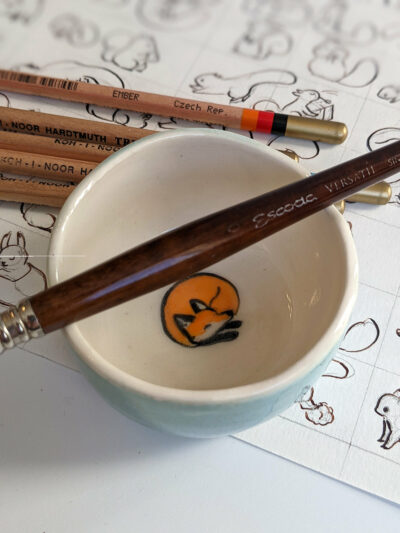 Handmade Porcelain Tumbler - Fox holder - Image 4