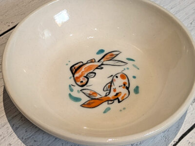 Handmade Porcelain Saucer - Koi - Image 3