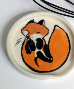 handmade red fox spoon rest