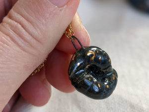 gemini armadillo pendant porcelain gold