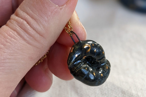 gemini armadillo pendant porcelain gold