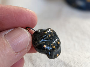 gemini armadillo pendant porcelain gold