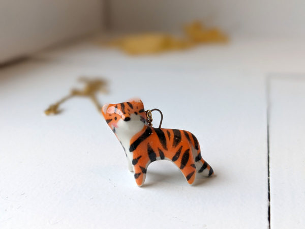 porcelain tiger pendant