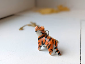 porcelain tiger pendant