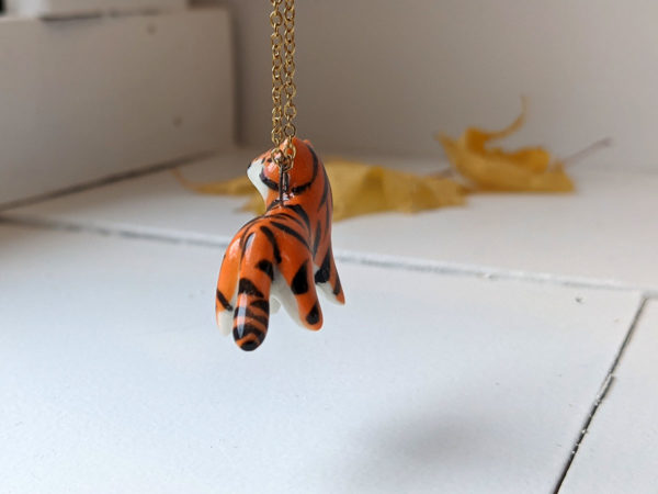 porcelain tiger pendant