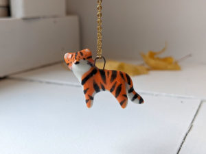 porcelain tiger pendant