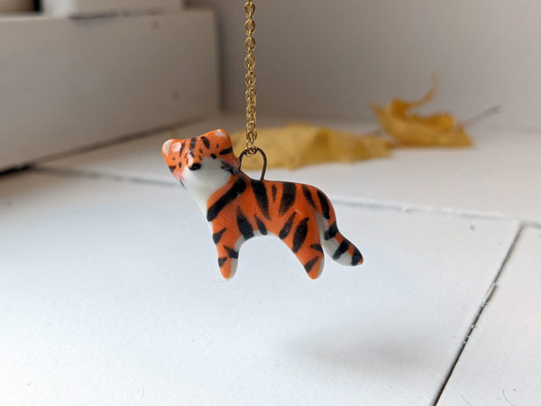 porcelain tiger pendant