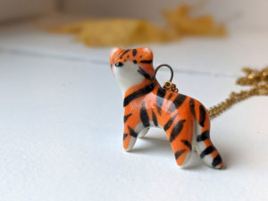 porcelain tiger pendant