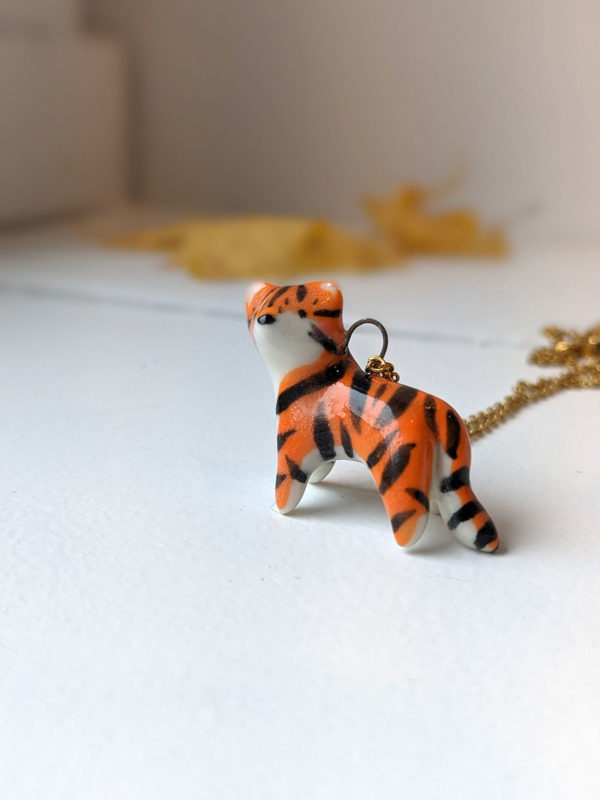 porcelain tiger pendant