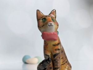 cat porcelain portrait