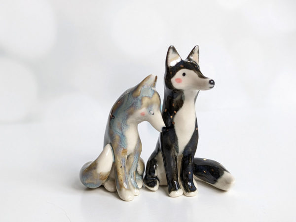 ceramic foxes custom commission