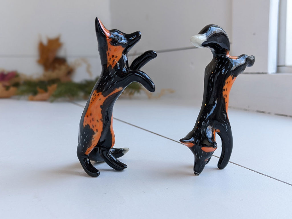 cross fox figurine for animal figurines décor 