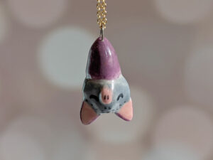 porcelain pendant bat sleepy cute