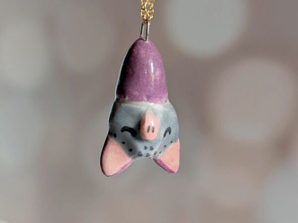 porcelain pendant bat sleepy cute