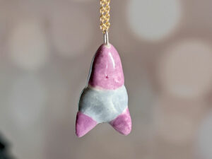 porcelain pendant bat sleepy cute