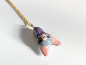 porcelain pendant bat sleepy cute