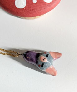 porcelain pendant bat sleepy cute