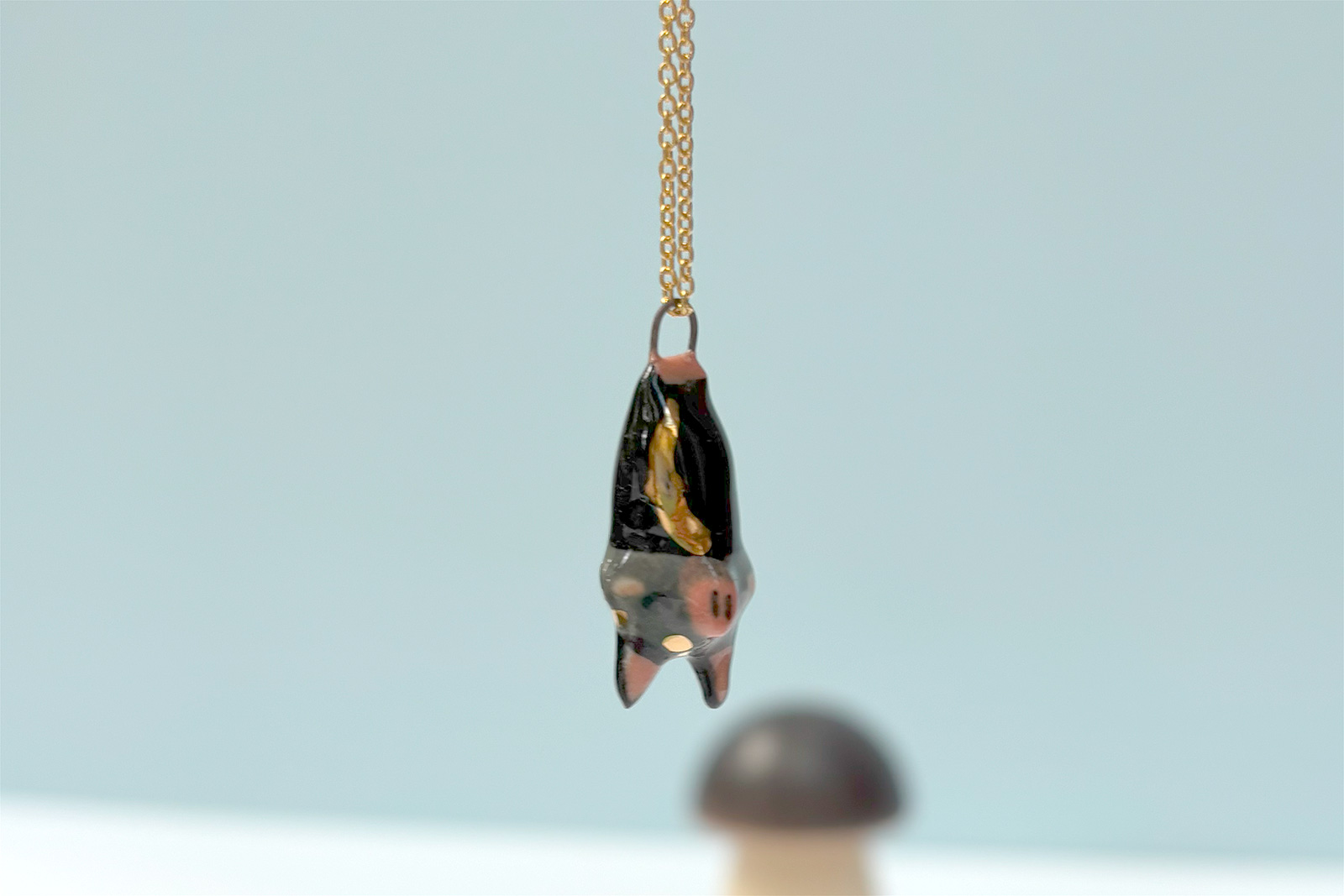 Folded Bat Ceramic Pendant