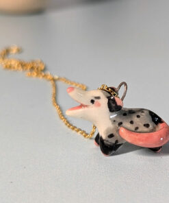 screaming opossum pendant